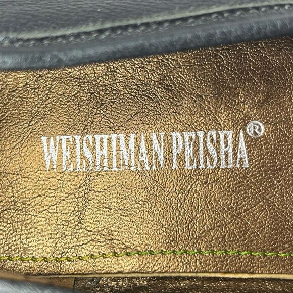 NWB Anne Klein Navy Blue Pebbled Leather Loafer Size 7.5 M Wedge Slip On - Picture 10 of 16